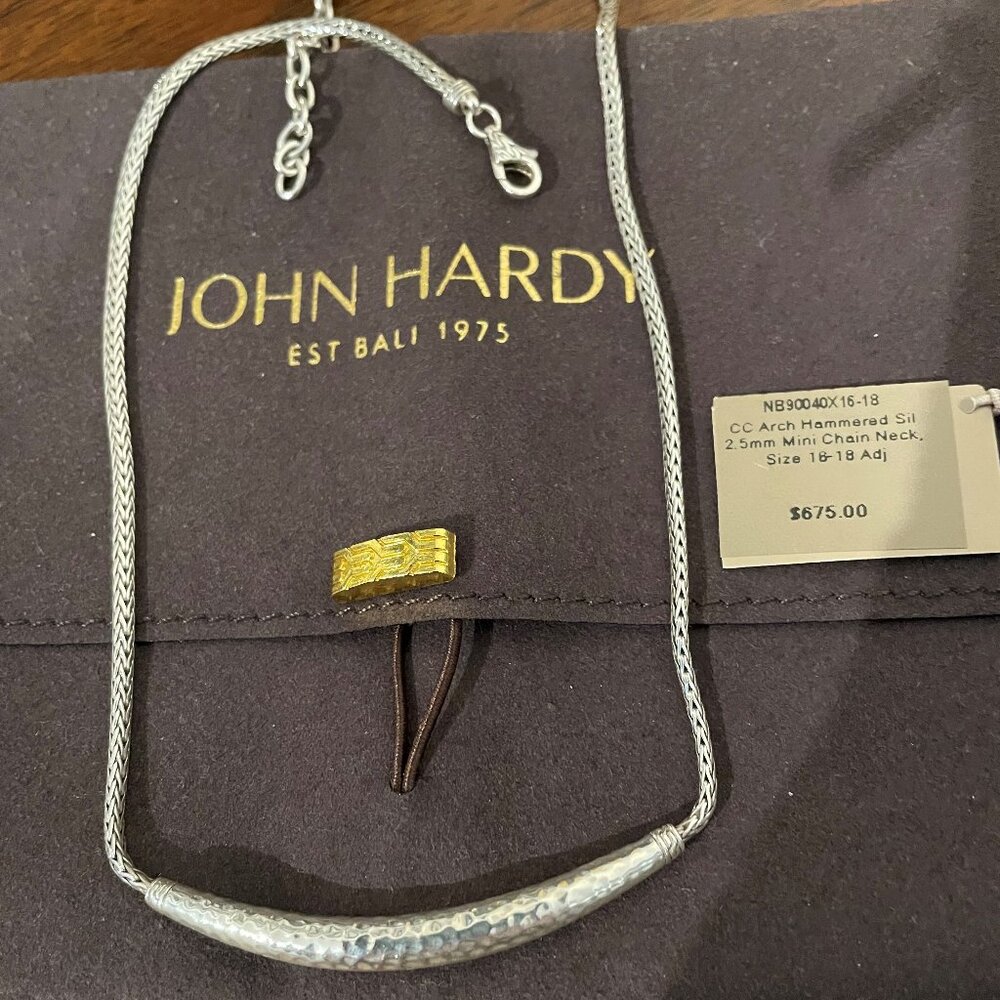 John Hardy Arch Hammered Silver Mini Chain Necklace